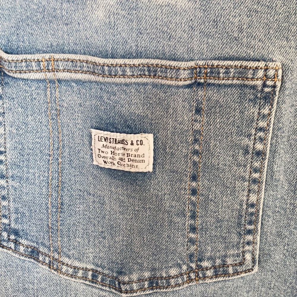 Relist 6/13 Levi’s denim jean short overall 20W - Picture 6 of 17
